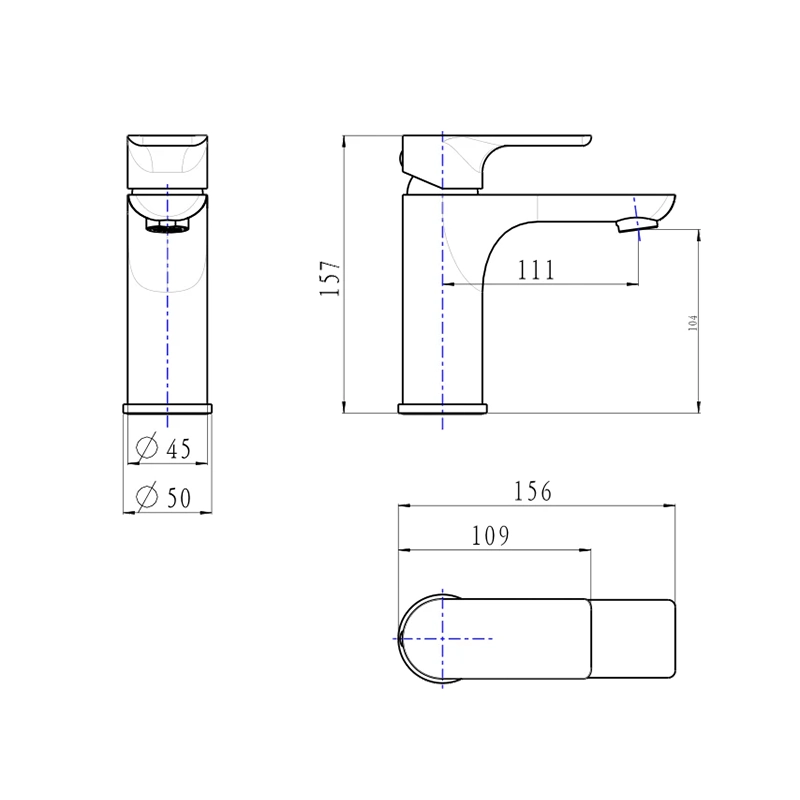 VOG Series Brushed Yellow Gold Basin Mixer Tap - Image 2