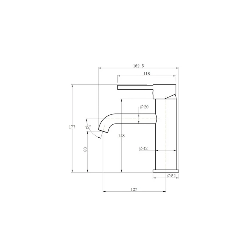 LUCID PIN Series Round Brushed Gun Metal Grey Basin Mixer - Image 4