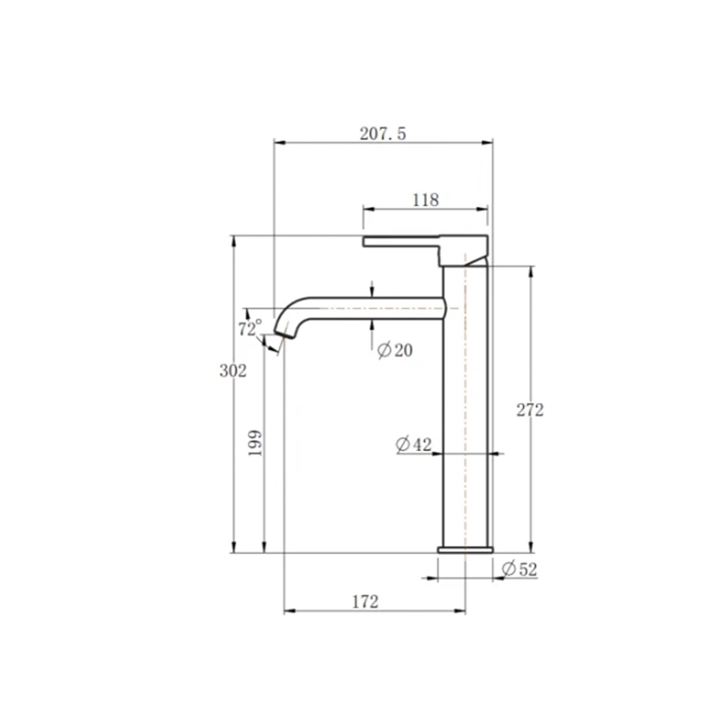LUCID PIN Series Round Black Tall Basin Mixer - Image 4