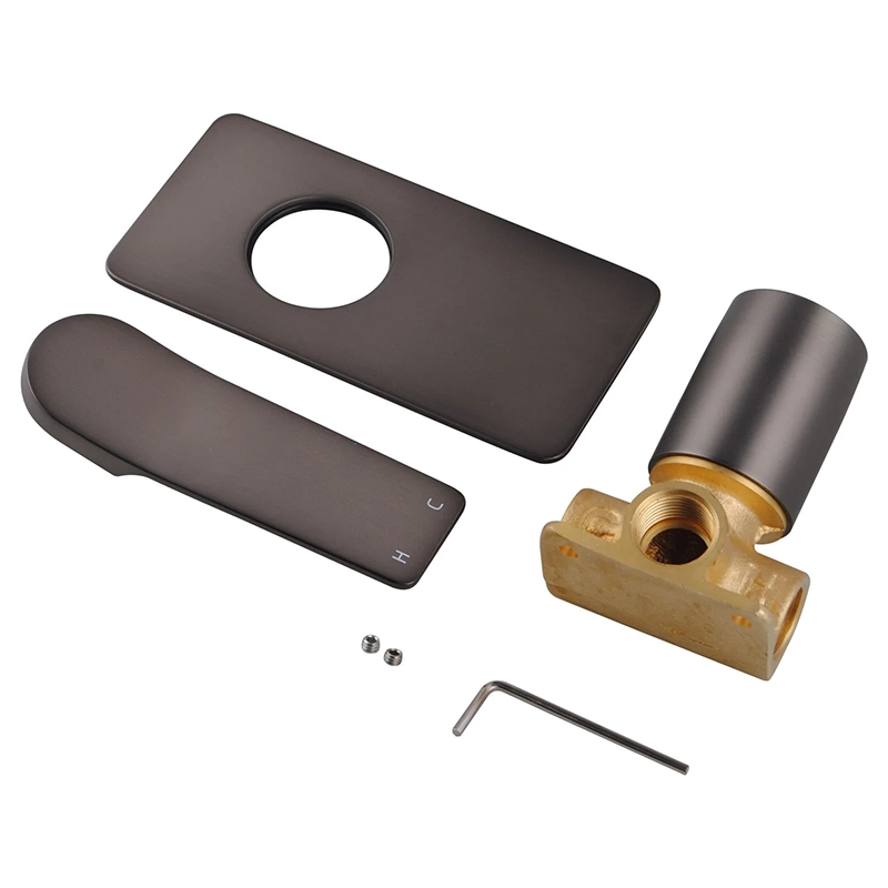 RUSHY Square Brushed Gun Metal Grey Built-in Shower Mixer (Brass) COLOR UP - Image 2