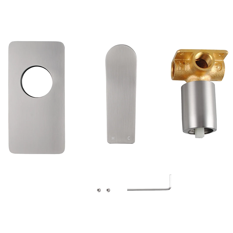 RUSHY Square Brushed Nickel Built-in Shower Mixer (Brass) - Image 2