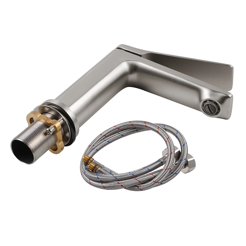 RUSHY Brushed Nickel Short Basin Mixer - Image 2