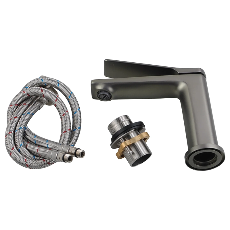RUSHY Brushed Gunmetal Short Basin Mixer - Image 2
