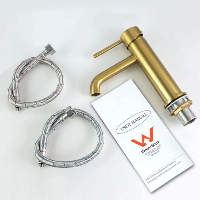 LUCID PIN Series Round Brushed Basin Mixer - Image 3