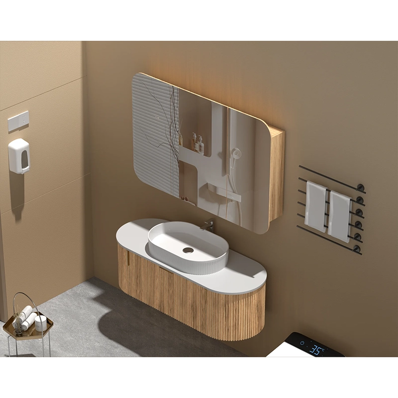 Navona Carysil 1200x800mm Grand Walnut Shaving Cabinet - Image 3