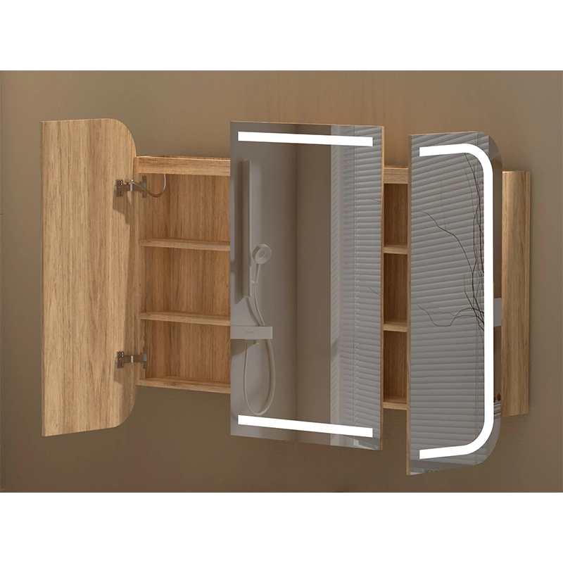 CARYSIL 1200x800mm Grand LED Walnut Shaving Cabinet - Image 3