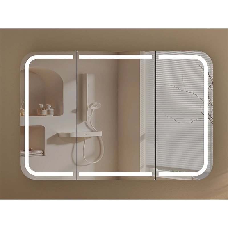 CARYSIL 1200x800mm Grand LED Walnut Shaving Cabinet - Image 2