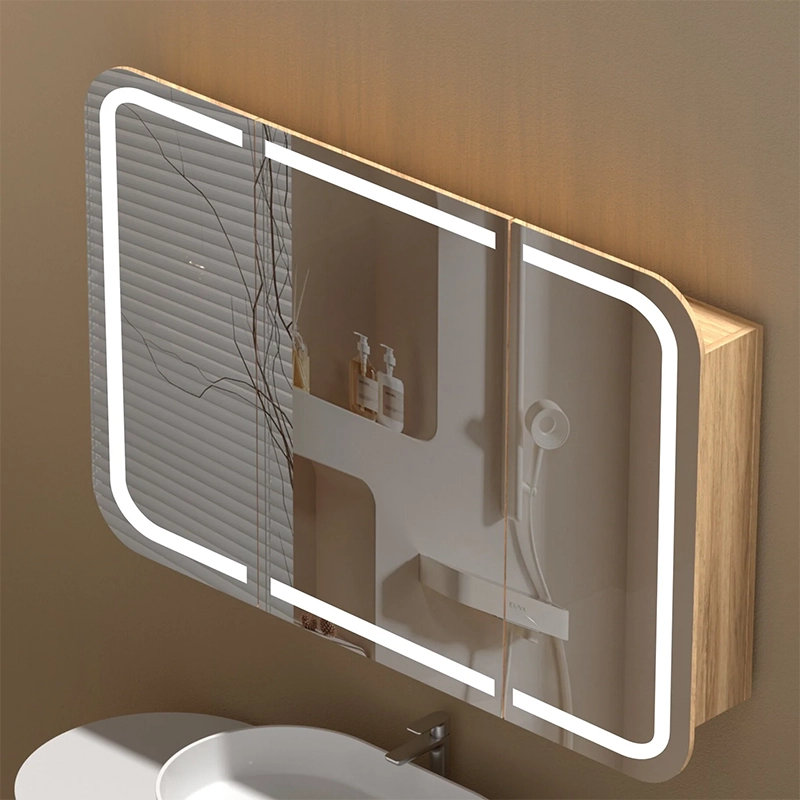 CARYSIL 1200x800mm Grand LED Walnut Shaving Cabinet