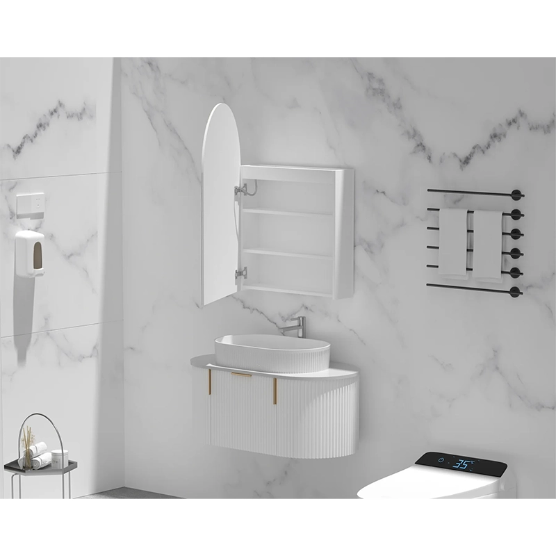 CARYSIL Imperial 600x900mm MATTE WHITE Arch LED Shaving Cabinet - Image 4