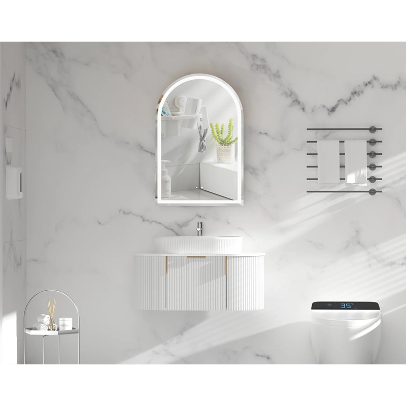 CARYSIL Imperial 600x900mm MATTE WHITE Arch LED Shaving Cabinet - Image 3