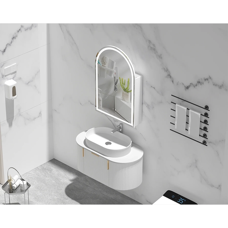 CARYSIL Imperial 600x900mm MATTE WHITE Arch LED Shaving Cabinet - Image 2