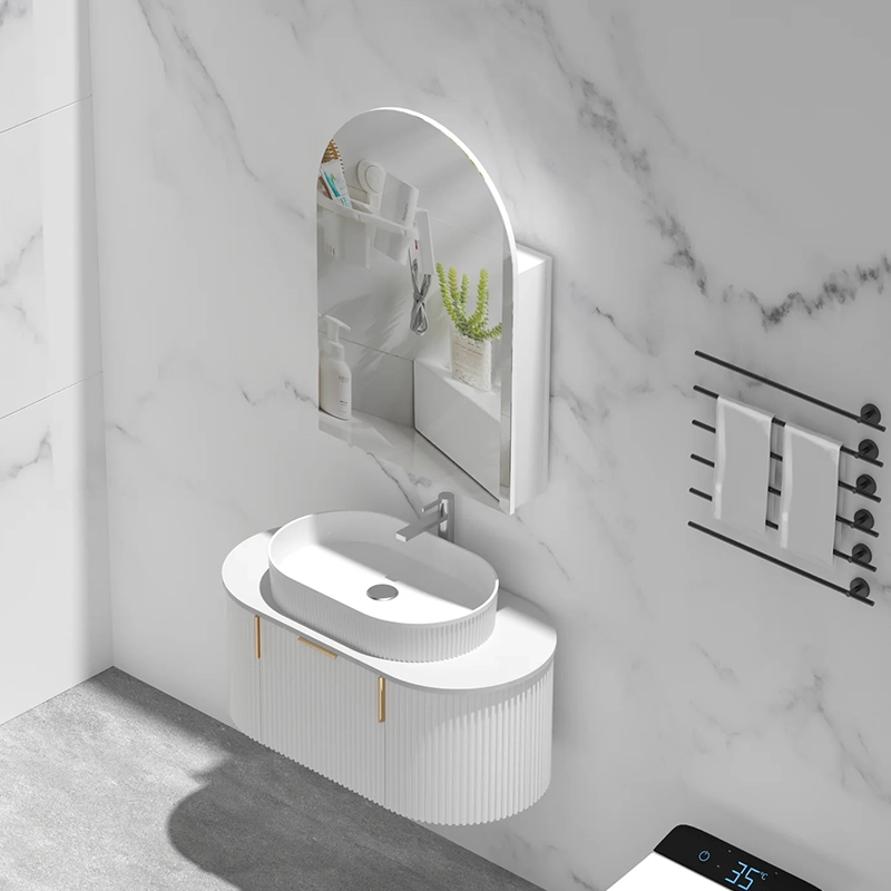 CARYSIL Imperial 600x900mm MATTE WHITE Arch Shaving Cabinet - Image 2