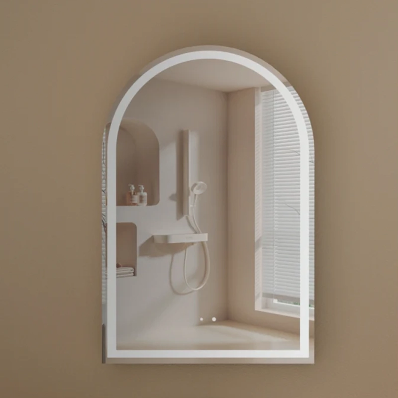 CARYSIL Imperial 600x900mm WALNUT Arch LED Shaving Cabinet