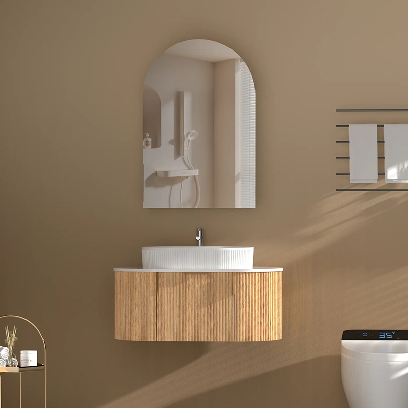 CARYSIL Imperial 600 x900mm WALNUT Arch Shaving Cabinet - Image 2