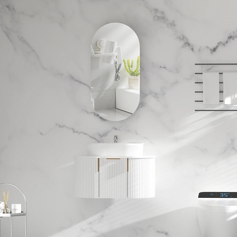 CARYSIL Noble 450x900mm MATTE WHITE Oval Shaving Cabinet