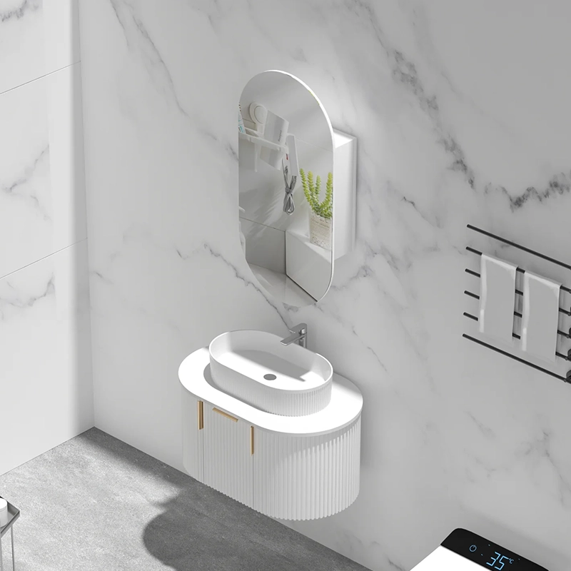CARYSIL Noble 450x900mm MATTE WHITE Oval Shaving Cabinet - Image 2