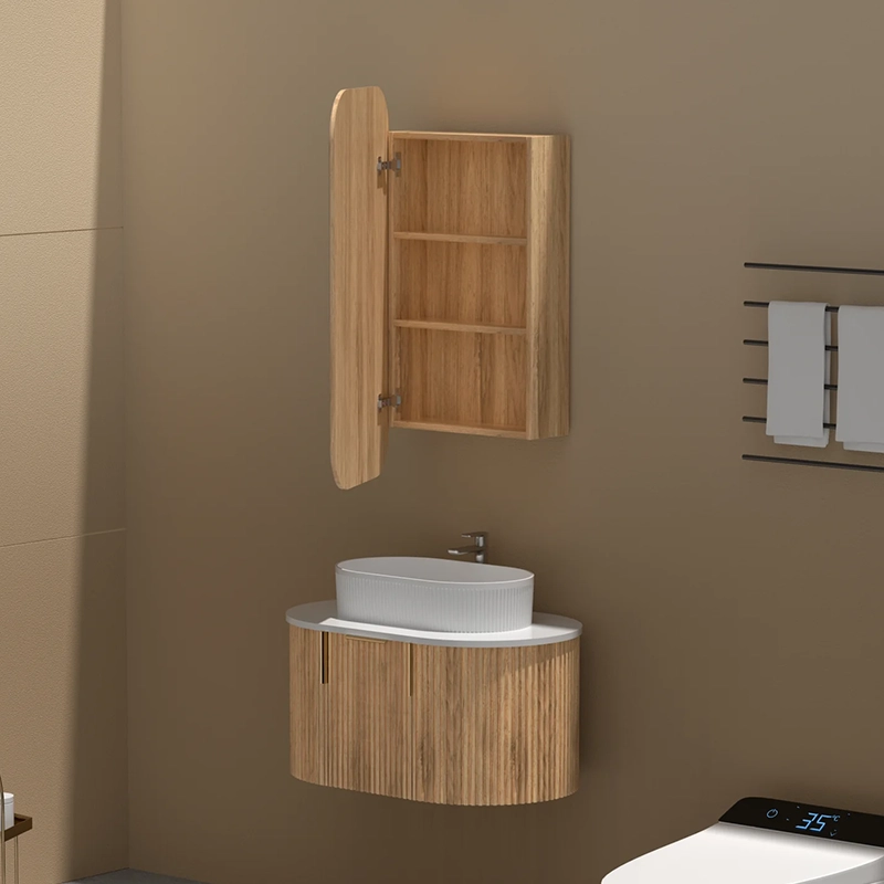 CARYSIL EARLS 450x900mm WALNUT Squircle Shaving Cabinet - Image 3