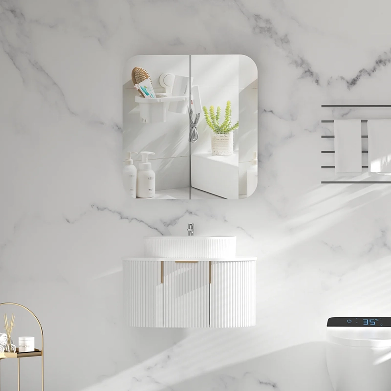 CARYSIL 750x800mm Grand MATTE WHITE Shaving Cabinet - Image 2