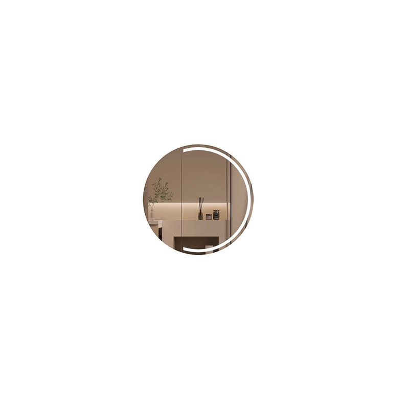 CARYSIL Orbit Series Round 800x800mm Walnut LED Shaving Cabinet - Image 2