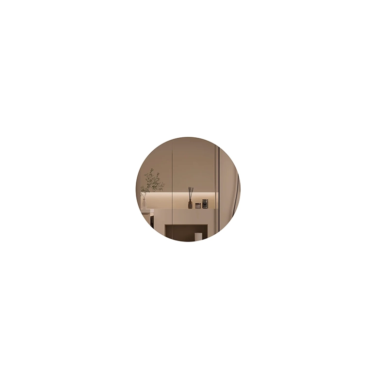 CARYSIL Orbit Series Round 800x800mm Walnut Shaving Cabinet - Image 4