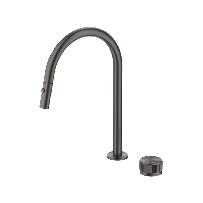 Mica Fluted Pull-Out Hob Mixer Set - Gunmetal