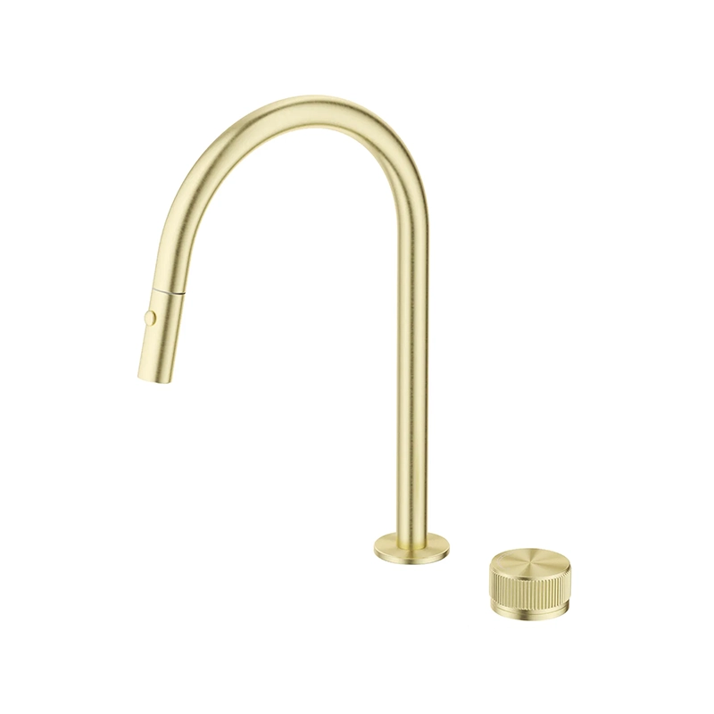 Mica Fluted Pull-Out Hob Mixer Set - French Gold
