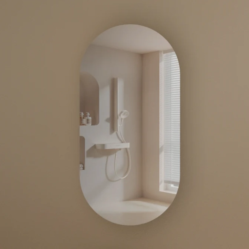CARYSIL Noble 450x900mm WALNUT Oval Shaving Cabinet