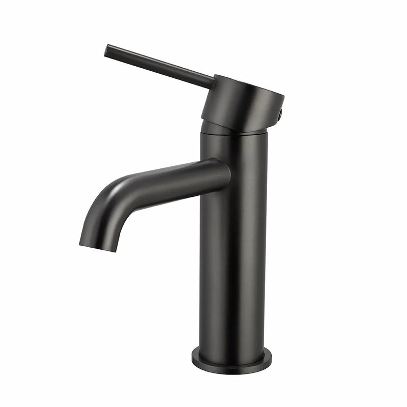 LUCID PIN Series Round Brushed Gun Metal Grey Basin Mixer - Image 2
