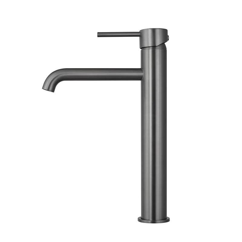 LUCID PIN Series Round Brushed Gun Metal Tall Basin Mixer - Image 2