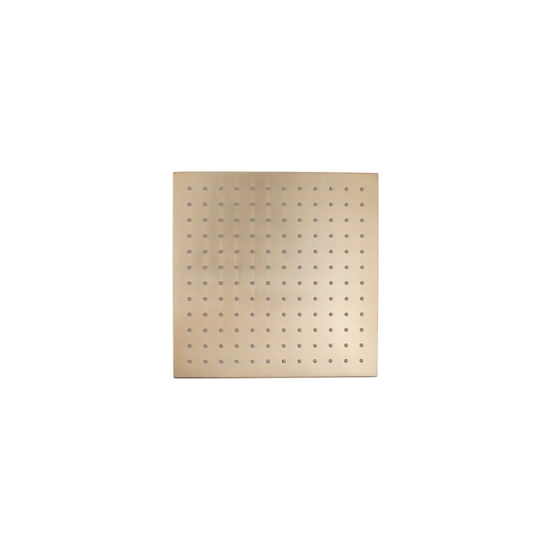 Square Brushed Yellow Gold Brass Rainfall Shower Head 250mm