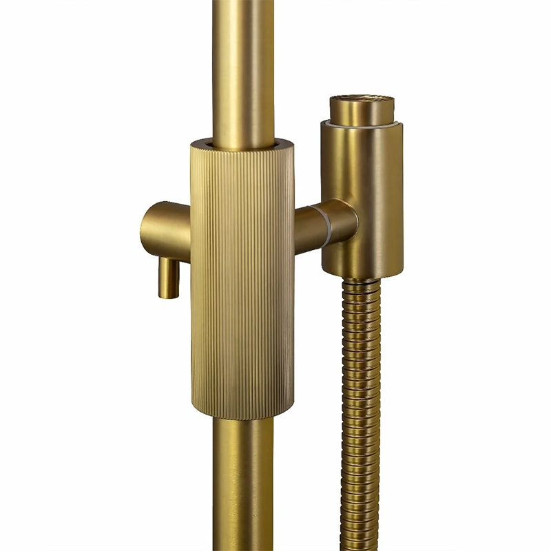 CADDENCE Series Brushed Yellow Gold Shower Rail without Handheld Shower - Image 4