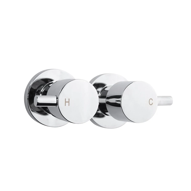 LUCID PIN Round Chrome Shower Wall Taps - Image 3