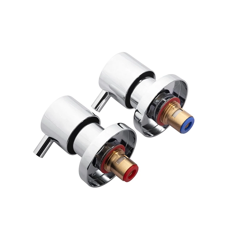 LUCID PIN Round Chrome Shower Wall Taps - Image 2