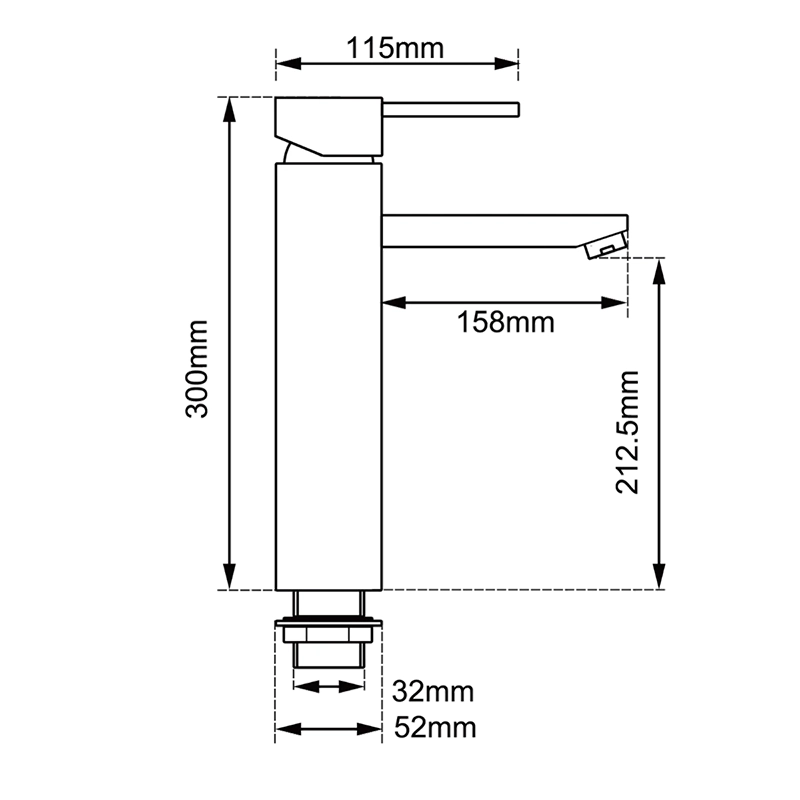 LUCID PIN Round Chrome Tall Basin Mixer - Image 3