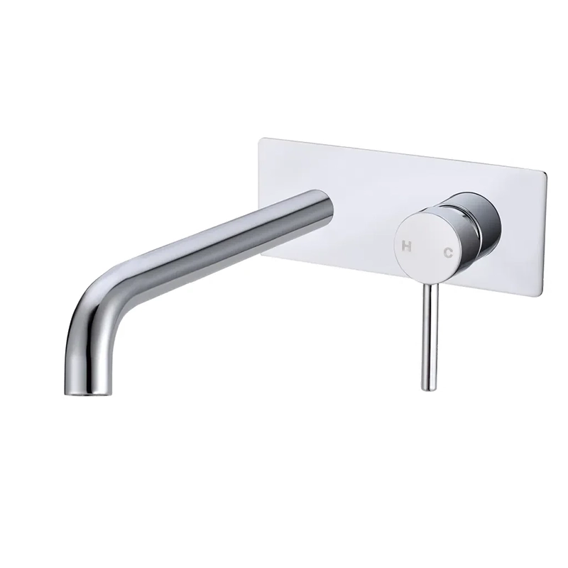 LUCID PIN Series Chrome Wall Mixer With Round Spout