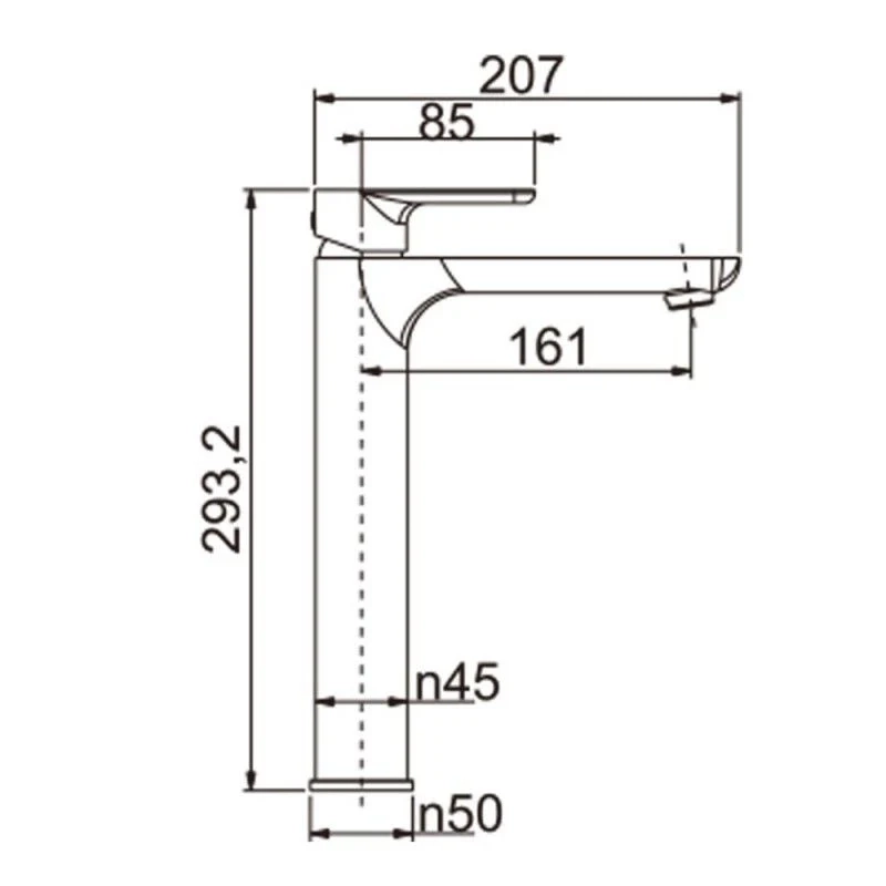 VOG Chrome Tall Basin Mixer - Image 2