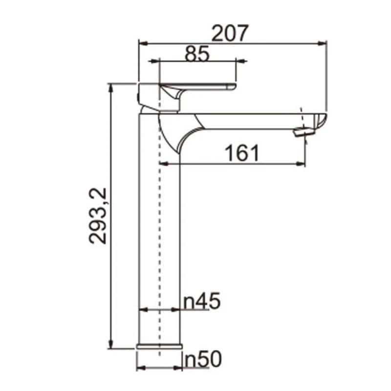 VOG Black Tall Basin Mixer - Image 2