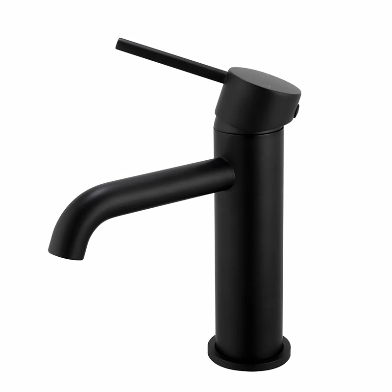 LUCID PIN Series Round Matte Black Basin Mixer - Image 2