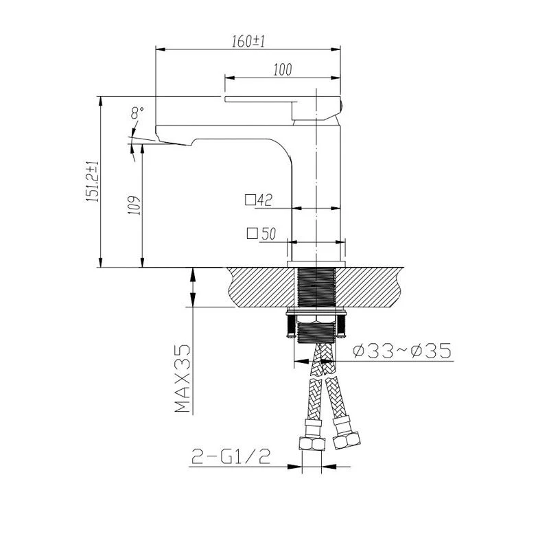 IVANO Series Black Basin Mixer - Image 3
