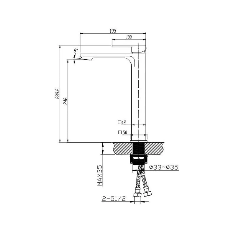 IVANO Series Black Tall Basin Mixer - Image 2