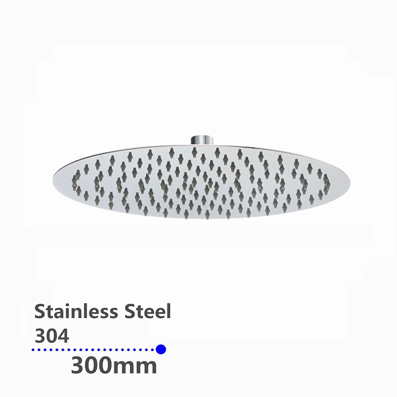 Super-slim Round Chrome Rainfall Shower Head 300mm