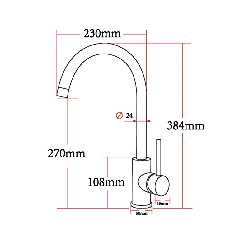 Round Matt Black Kitchen Sink Mixer Tap - Image 2