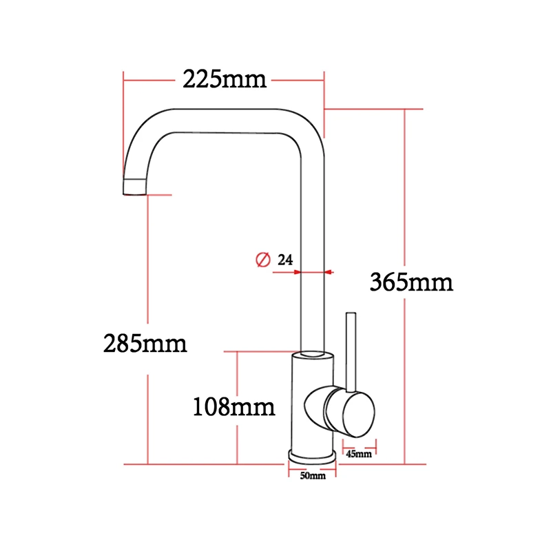 Electroplated Brass Chrome Swivel Spout Kitchen Mixer Tap - Image 2