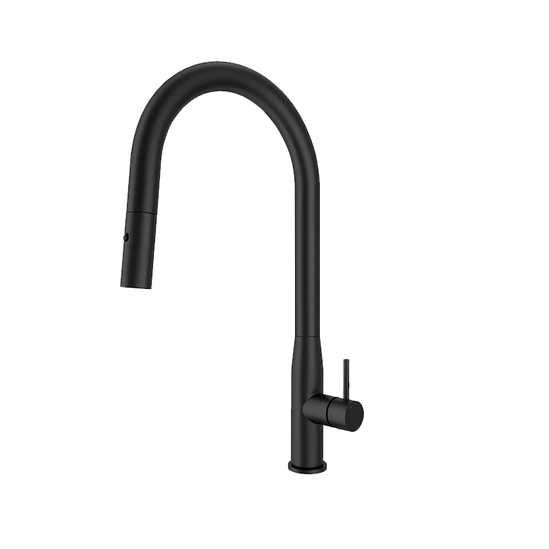 Navona Carysil Slim Matte Black Pull Out Kitchen Mixer