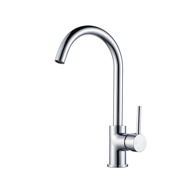Round Chrome Standard Kitchen Sink Mixer Tap