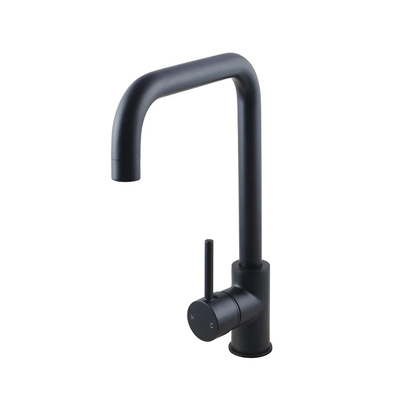 Electroplated Brass Matte Black Swivel Spout Kitchen Mixer Tap